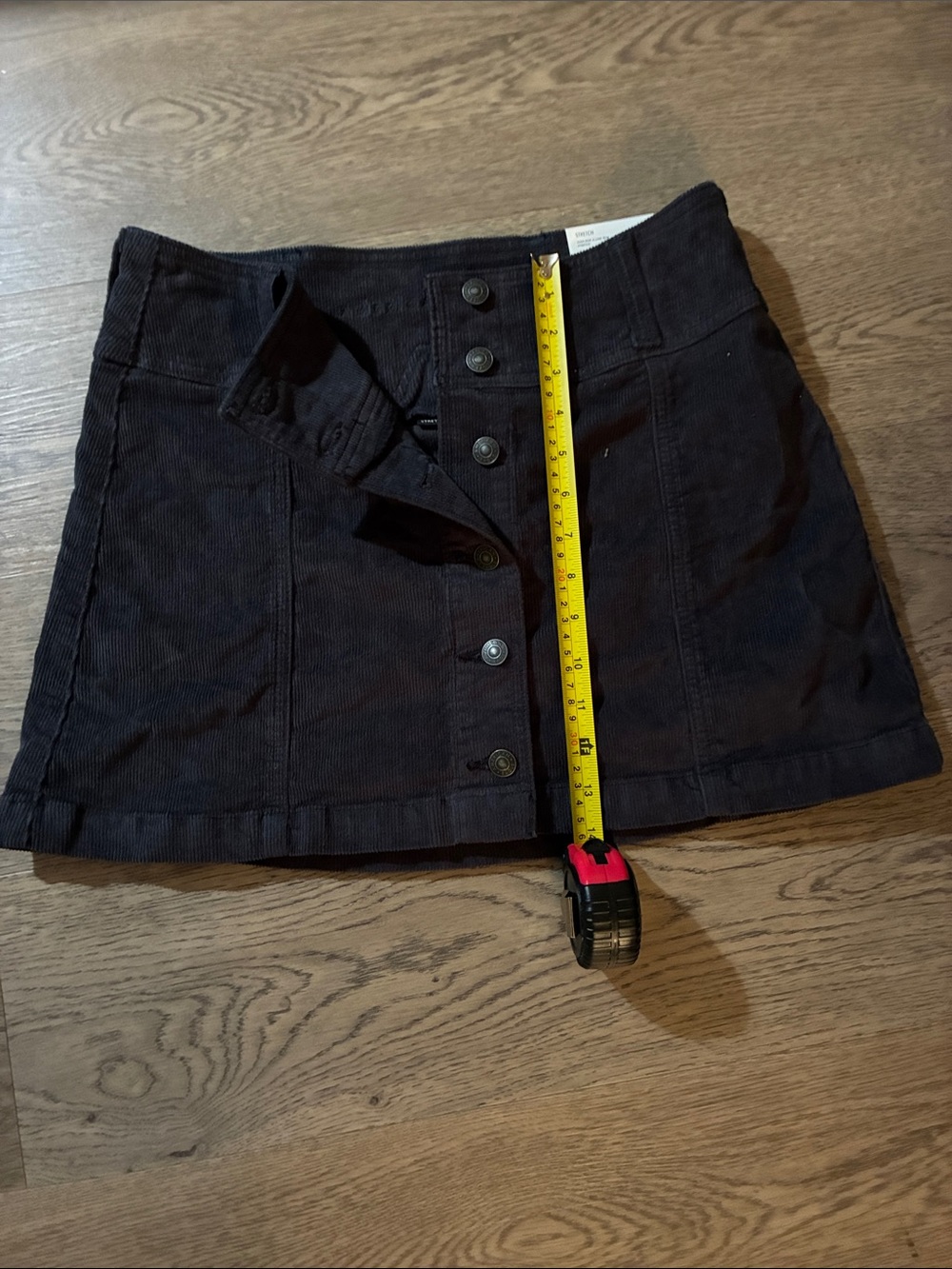 NWT American Eagle Gray Button-Front Corduroy Mini Skirt